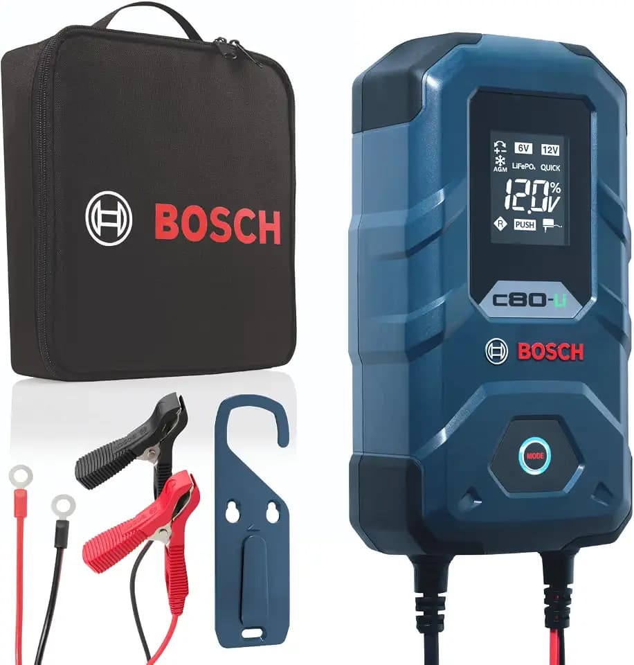 BOSCH C80-Li: 15A 6V/12V Next-Gen Battery Charger for Lead-Acid & Lithium