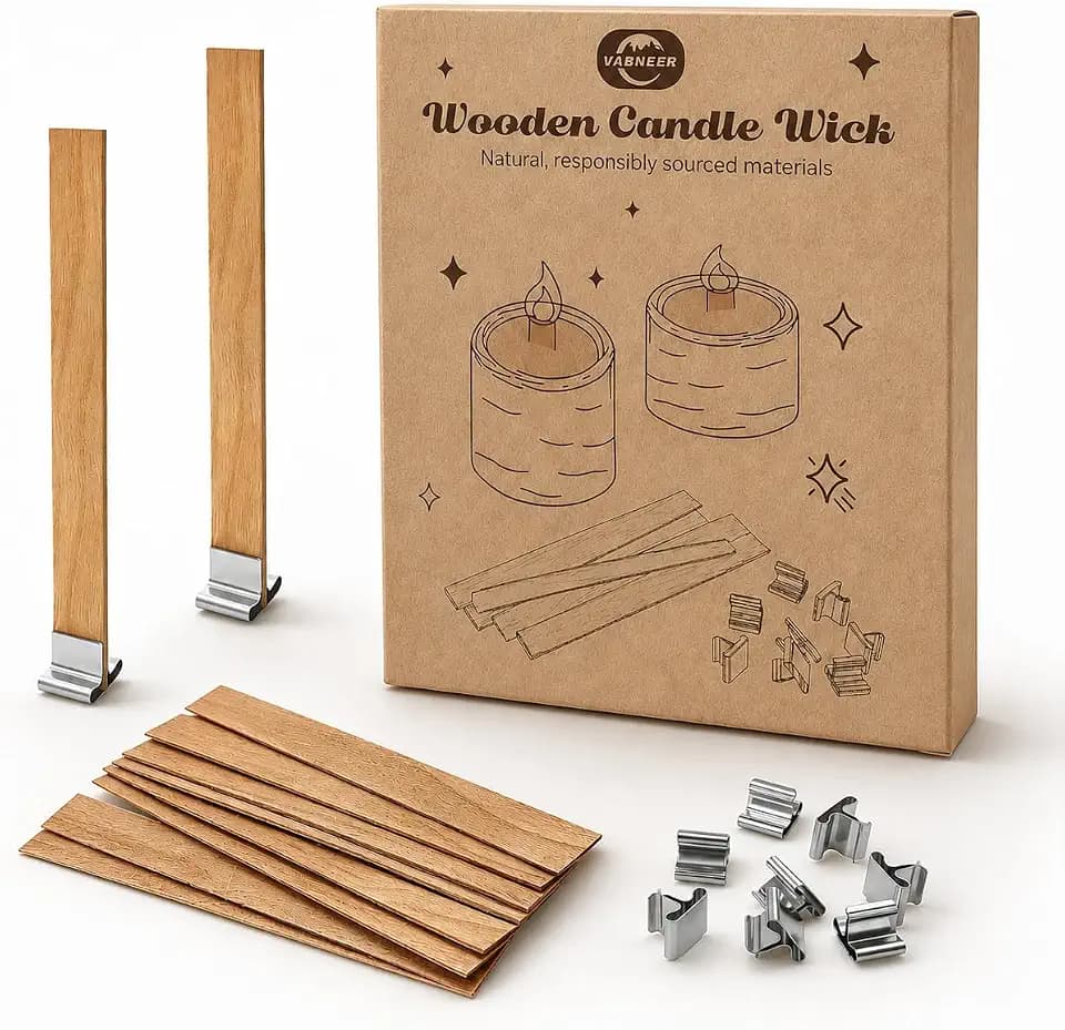 VABNEER 100 Stücke Docht für Kerzen Holz Kerze Docht Kerzen Dochte für Kerzenherstellung DIY Handwerk