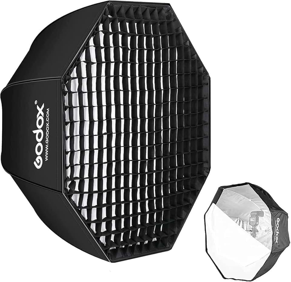 Godox 37" / 95cm Umbrella Octagon Softbox Reflector with Honeycomb Grid and Carrying Bag for Studio Flash Speedlight, Portrait and Product Photography
