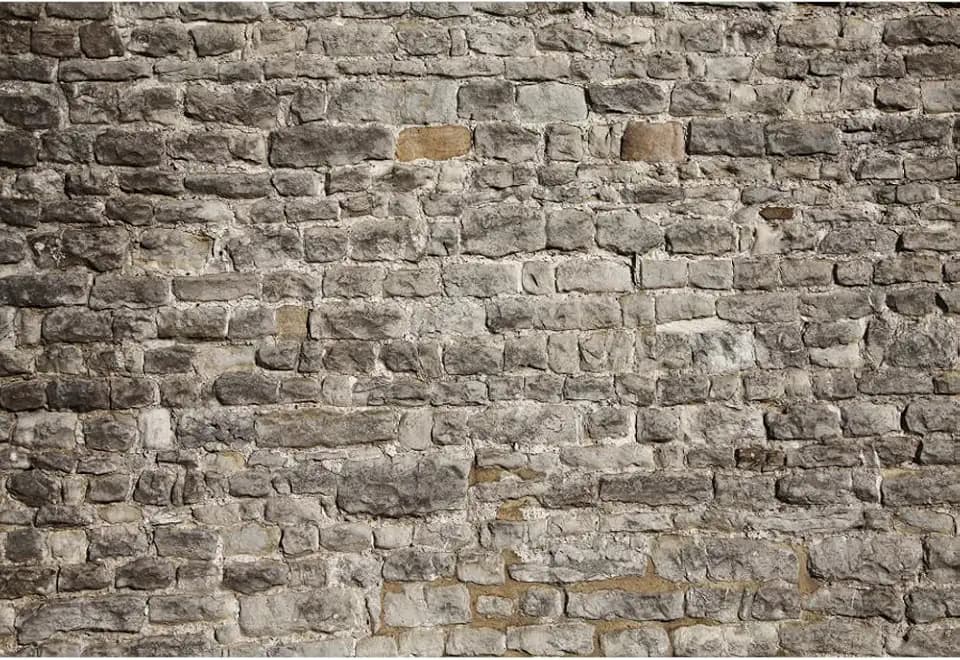 Laeacco 15x10ft Grey Brick Wall Backdrop for Photograph