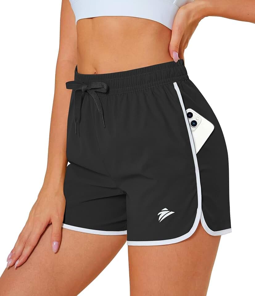 MAGCOMSEN Women‘s Athletic Shorts Running Workout Gym Pockets Quick Dry