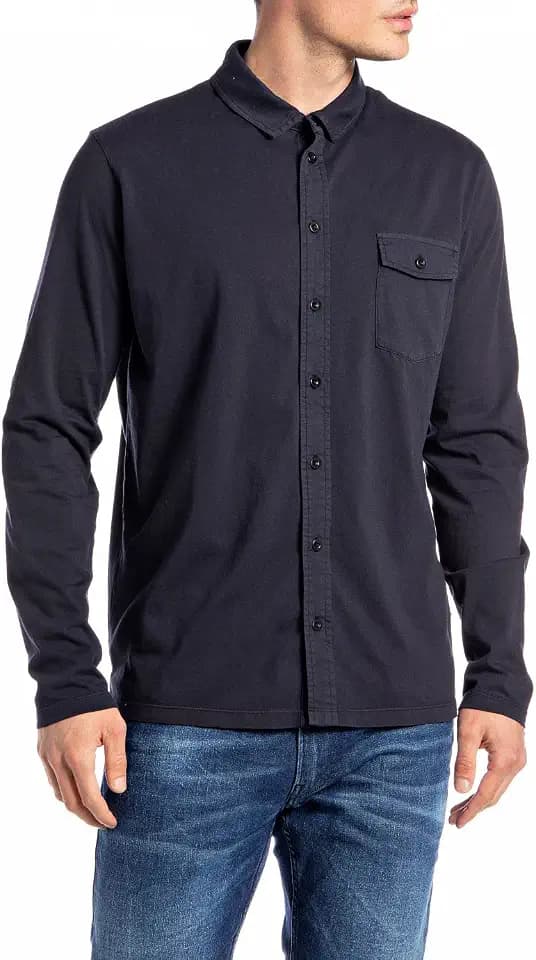 Replay Herren Hemd Langarm aus Jersey