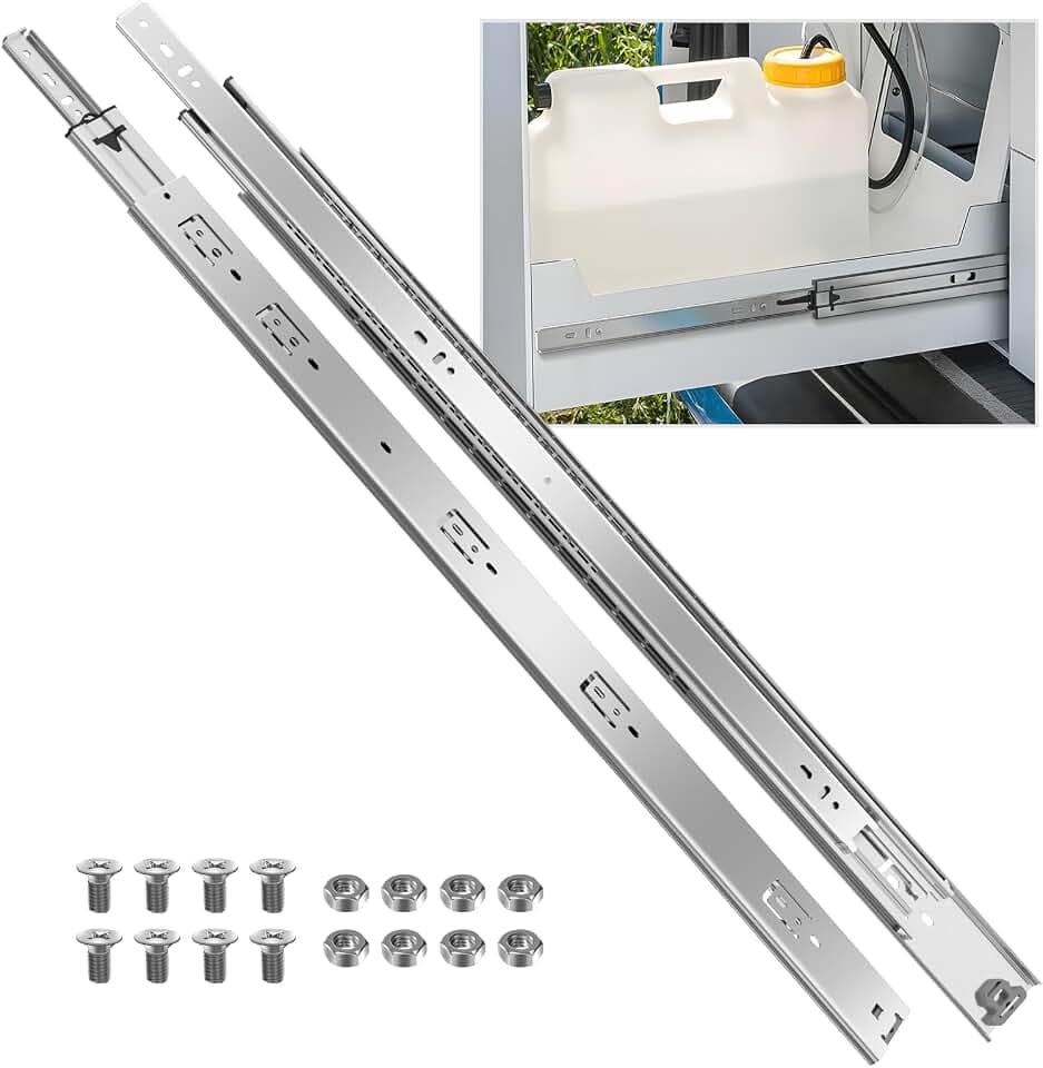 SHUHANG Schubladenschienen 68 kg Tragfähigkeit mit kugelgelagerten schubladenauszug Vollauszug 300 350 400 450 500 550 600 650 700 750 800 850 900 950 1000 mm, Seitenmontage 1 Paar