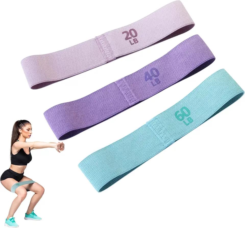 Widerstandsbänder Set mit 3 Stärken，Fitnessband Stoff eignet Sich für das Training von Po, Gesäßmuskulatur und dem ganzen Körper. Geeignet für Yoga, Pilates, leicht zu tragen