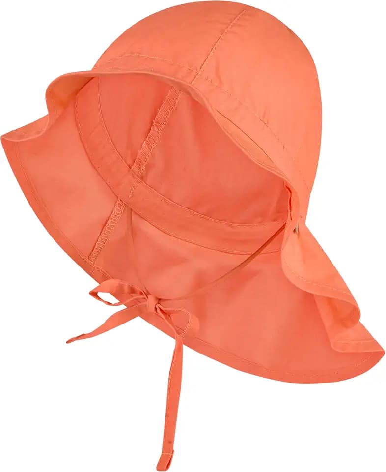 Sterntaler Sonnenhut einfarbig – Sonnenhut aus Bio-UV-Popeline mit Bindeband, Größenregulierung und Nackenschutz, UV-Schutz 50+