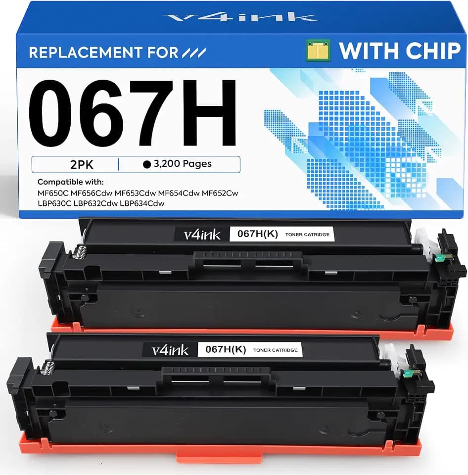 067H Black Toner Cartridge 2-Pack Replacement for Canon 067 High Capacity