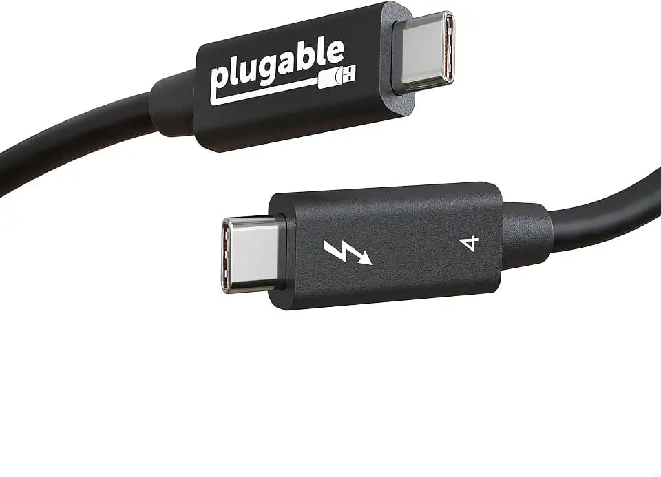 Plugable Thunderbolt 4 Cable, 100W Charging, 40 Gbps Data, 6.6ft