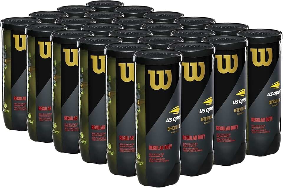 WILSON US Open Tennis Balls - Regular Duty, 24 Can Case (72 Balls)