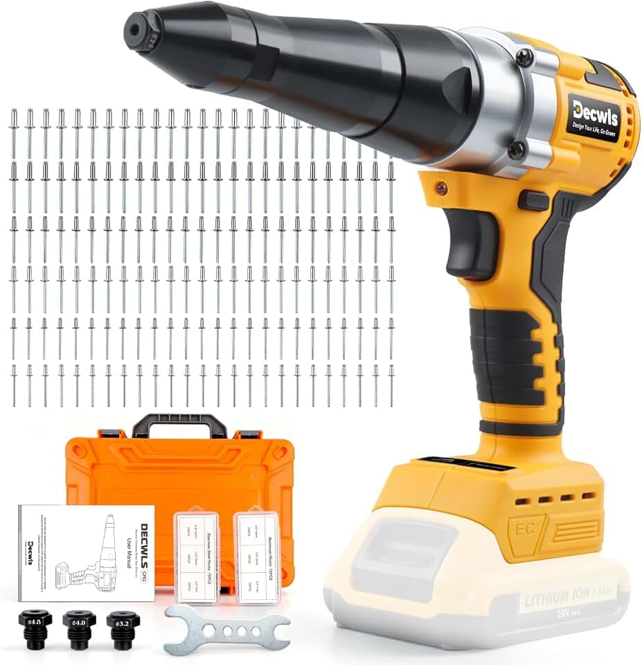 Cordless Rivet Gun Electric Compatible with Dewalt 20V Max Battery