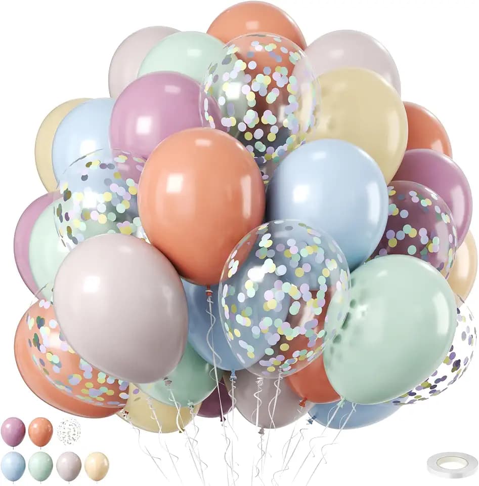 Pastel Balloons 50 Pcs Set Set Set 12 Inch Retro 6 Color Boho light Balloon