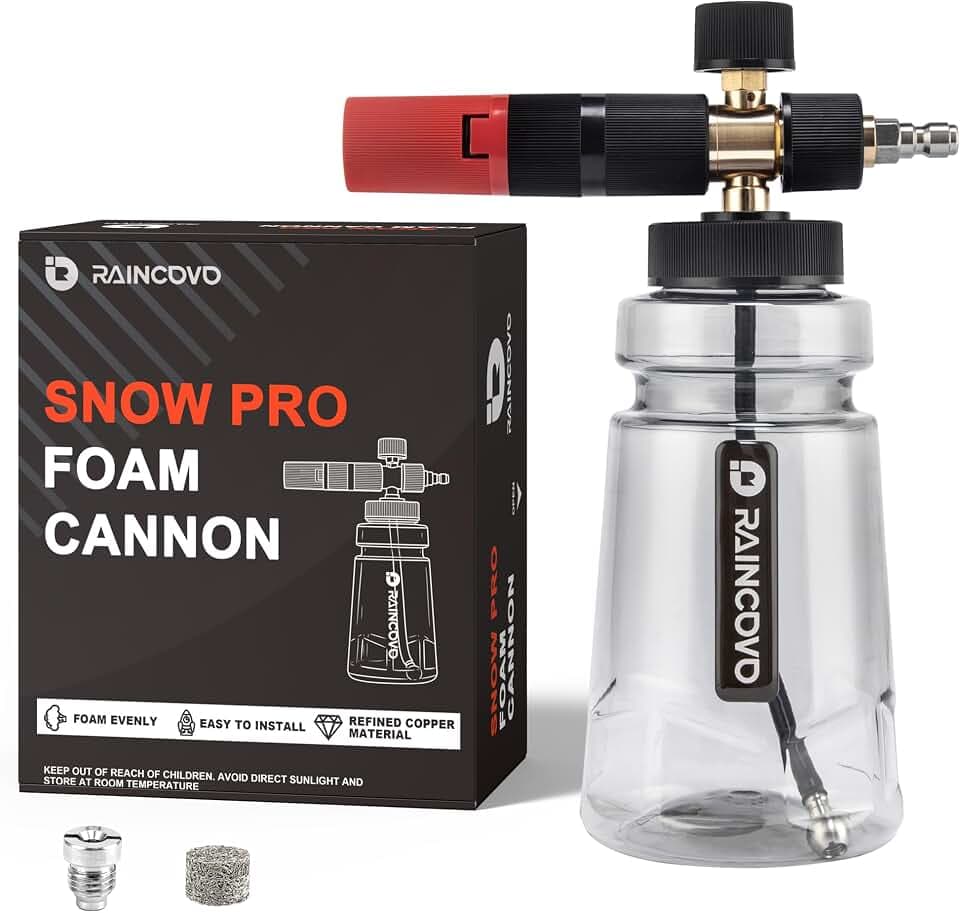 Raincovo Foam Cannon Wide Mouth for Pressure Washer, Snow Pro