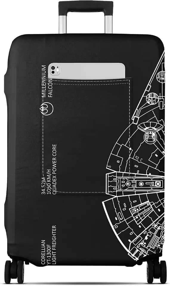 Slohif Luggage Cover for Suitcase Tsa Approved Protector - Luggage Sleeve Large Suit Case Cover Travel Stretch Baggage Case Protective Washable Fit 18-32 Inch Spaceship M
