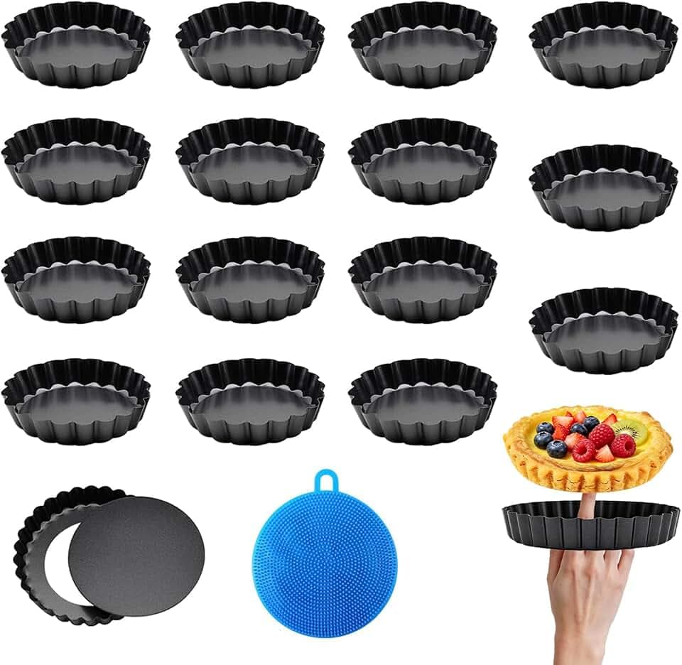 12 Stück Tarteform mit Hebeboden mit Antihaftbeschichtung