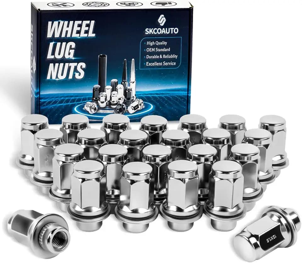 M12x1.5 24 Pcs Lug Nuts for Camry Anti-Rust Closed End Mag Style Chrome