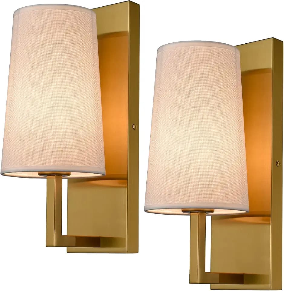Mid-Century Modern Gold Wall Sconces Set of 2