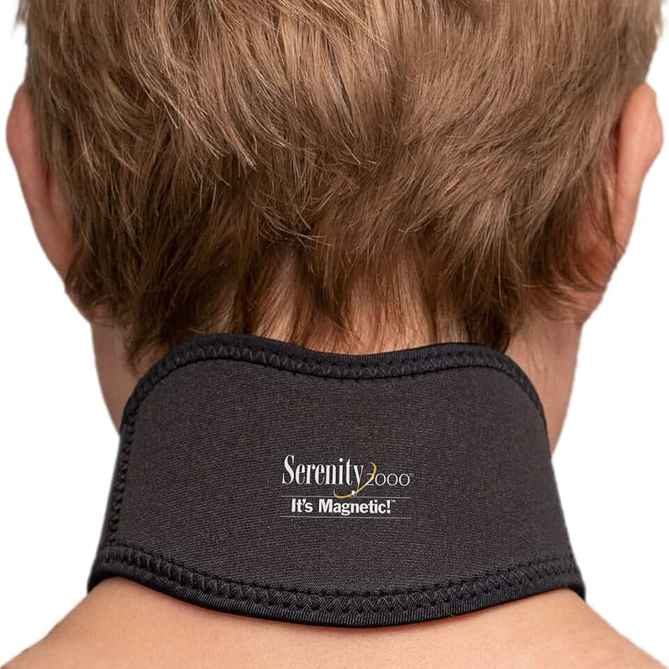 Serenity2000 Magnetic Therapy Neck Wrap for Muscle Comfort, Relaxation, Wellness, and Support - Lightweight, Breathable Neoprene with Adjustable Strap, Contains 21 Magnets