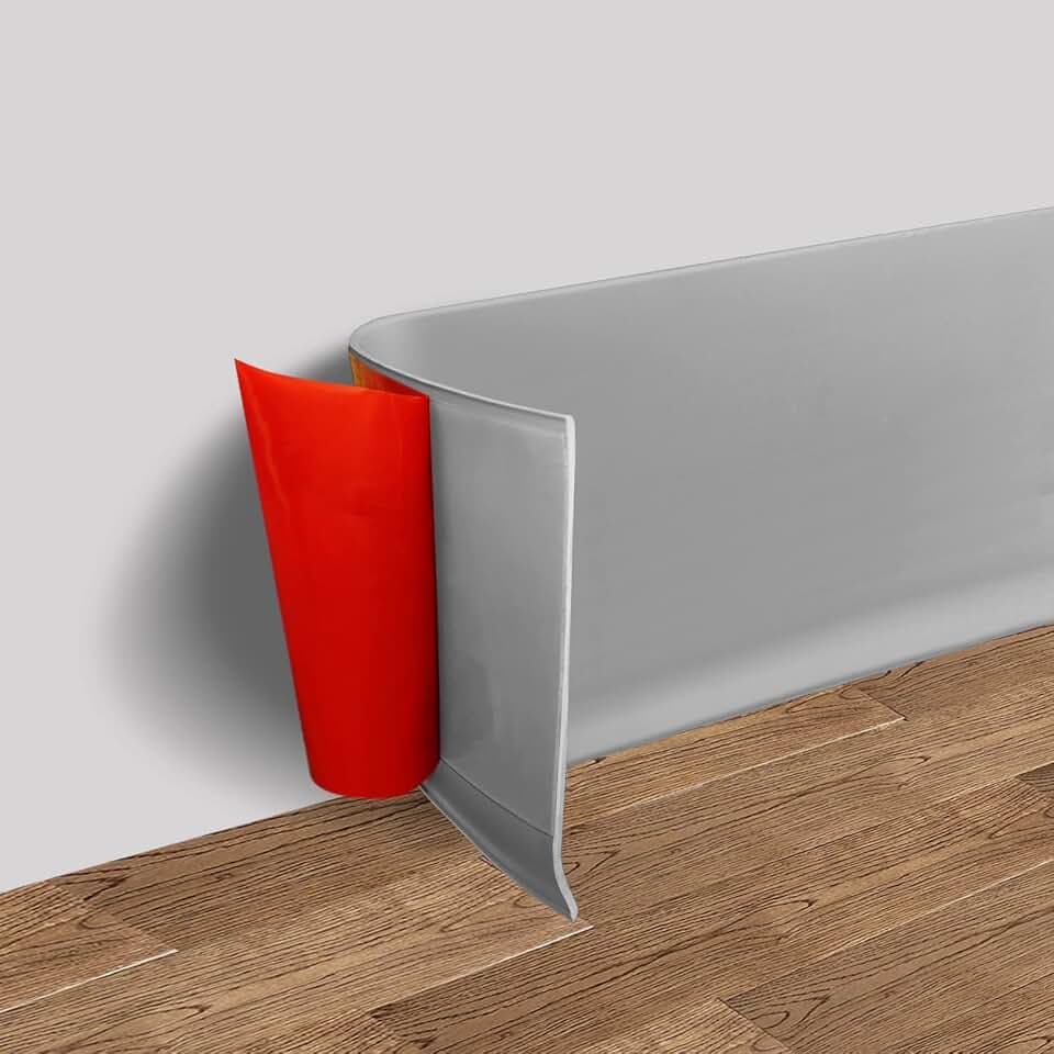 FONUNO Vinyl Wall Base Rubber Baseboard Molding Trim Self Adhesive 4" Wide
