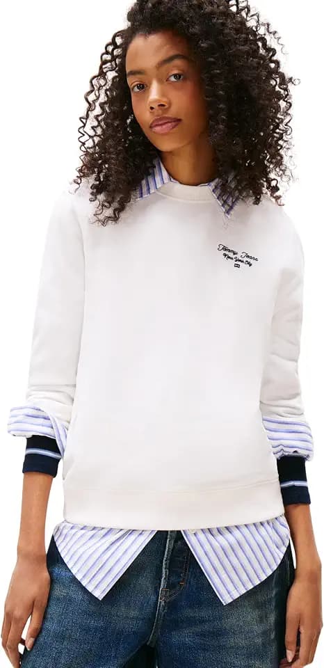 Tommy Jeans Damen Tjw Reg ESS Logo 1 Crew EXT Dw0dw21960 Pullover-Sweatshirt (1er Pack)