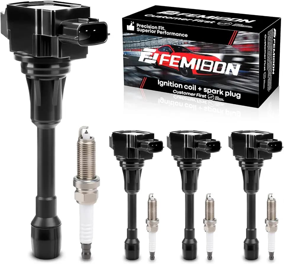 Ignition Coil Pack and Spark Plugs Fits for 2007 2008 2009 2010 2011 2012 2013 Nissan Altima Versa Sentra Rogue Cube NV200 2.5 1.8 1.6 2.0 L4 Spark Plugs Coil Packs Replaces# UF549 & 9029
