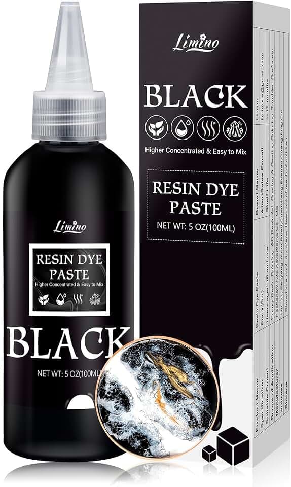 Schwarze Epoxidharz Farbe Harz Farbpaste - 100ml Konzentrierte Schwarze UV Harz Farben Pigmentpaste für Kunstharz, Schmuckherstellung, Untersetzer - Epoxy Resin Pigment Paste für Malerei, Flusstische