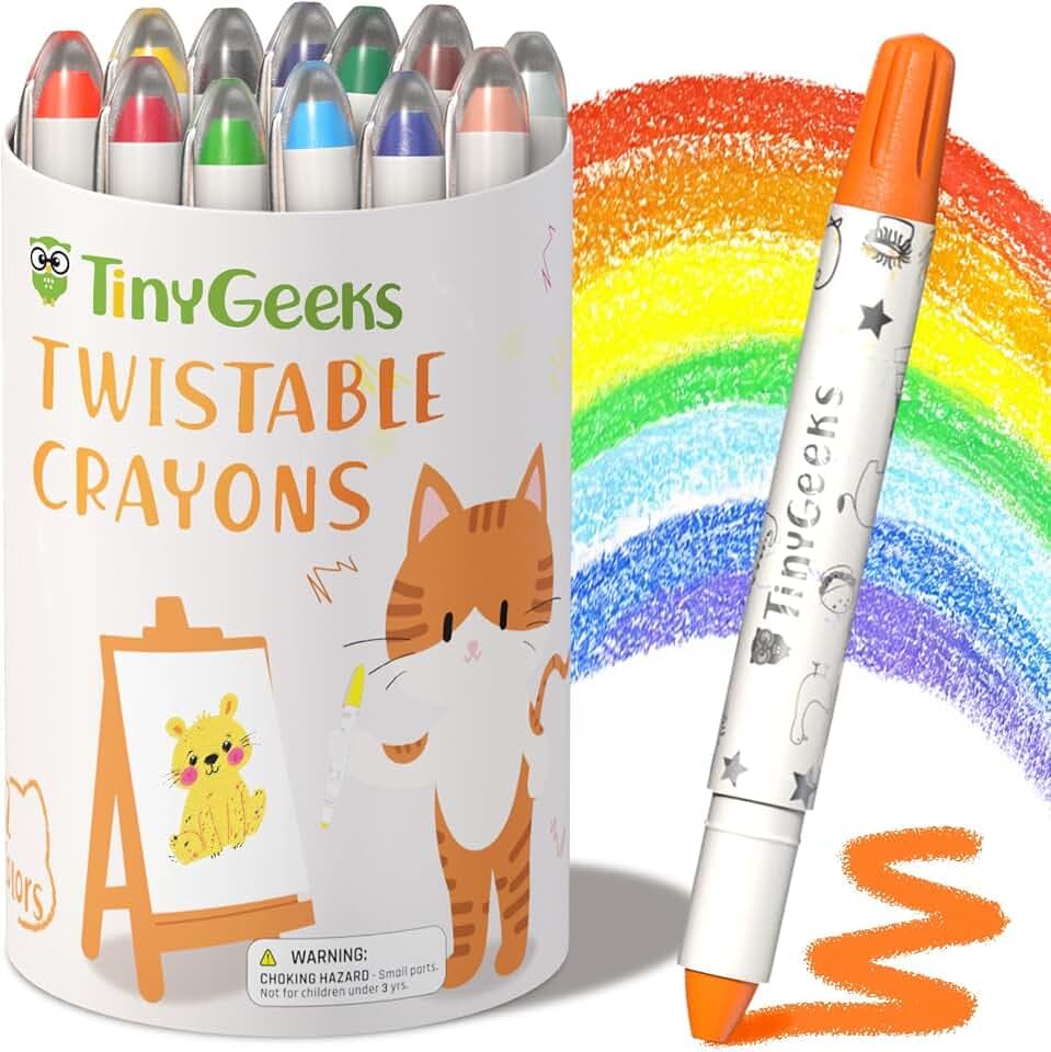 Twistable Crayons 12 Stück Wachsmalstifte für Kleinkinder Waschbar