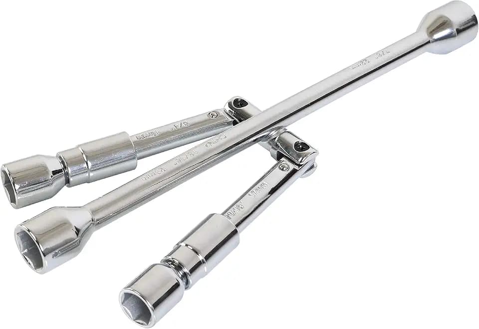 Jack Boss 14 Inch Universal Folding Cross Lug Wrench 4 Way Tire Iron