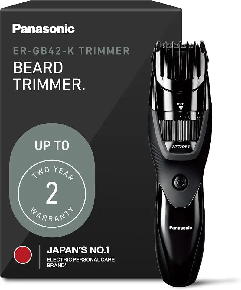 Panasonic Beard Trimmer for Men, Wet/Dry Facial Hair Trimmer with 19 Length