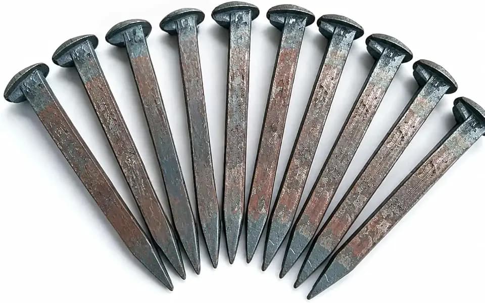 10 Pack 6.5 Inch Railroad Spikes Carbon Steel Large Size, Heavy Duty Bulk Metal Railway Spikes Rusting Blacksmithing Gifts for Knife Forging, Home Garden Art Decor, Outdoor Stakes Hang