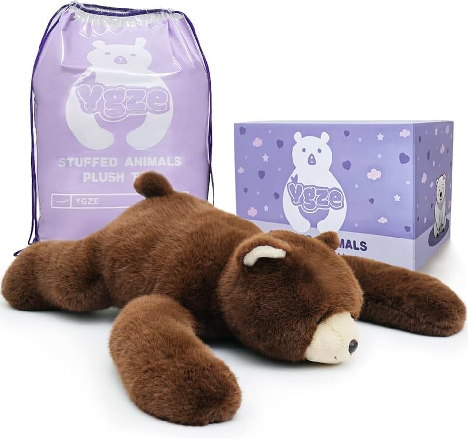 Weighted Bear Stuffed Animal 24 Inch 4 lb Brown Bear Plush Toy