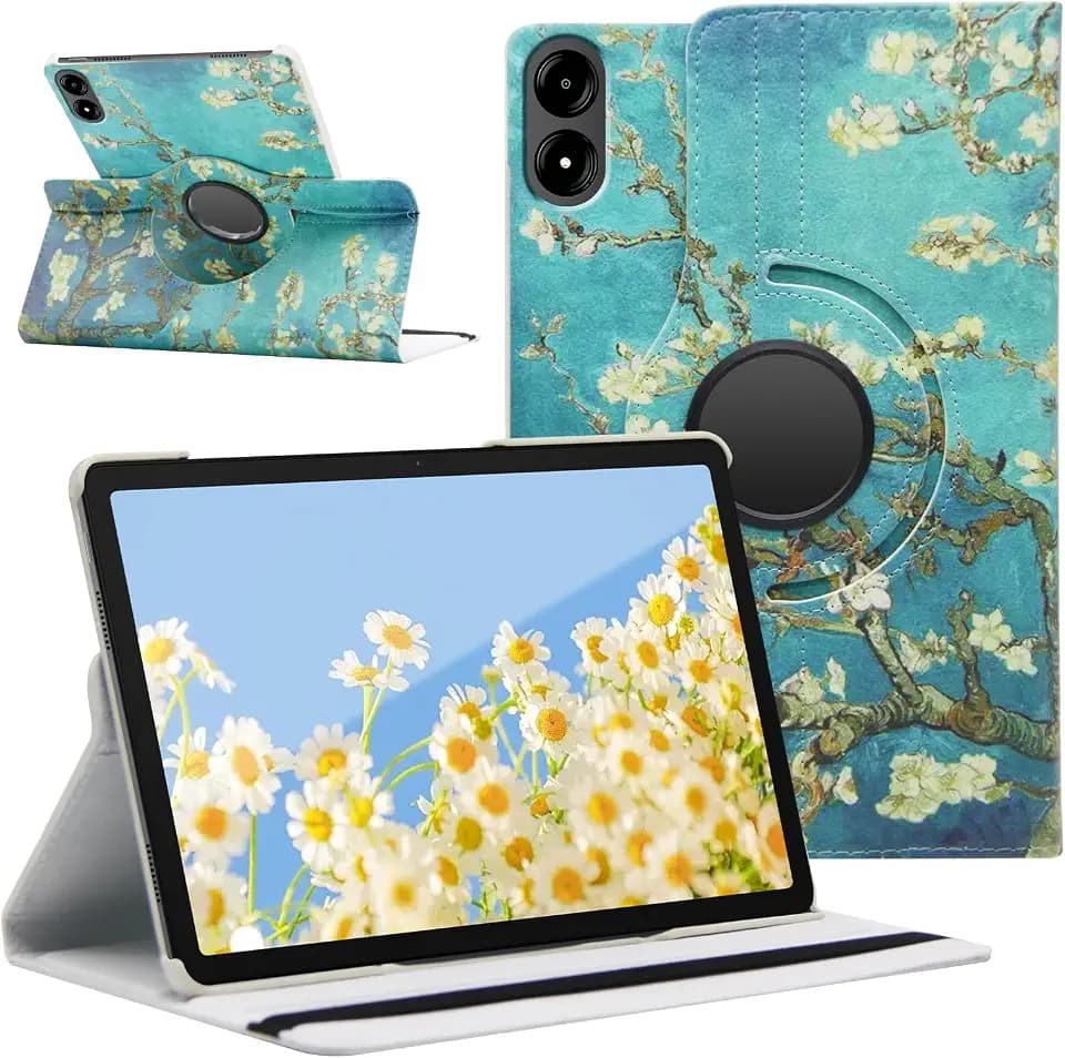 SWEIMEN Hülle Kompatibel mit Xiaomi Redmi Pad Pro 12.1 Zoll Tablette, PU Lederhülle 360° Drehbar Multi-Winkel Schutz Ständer Schutzhülle