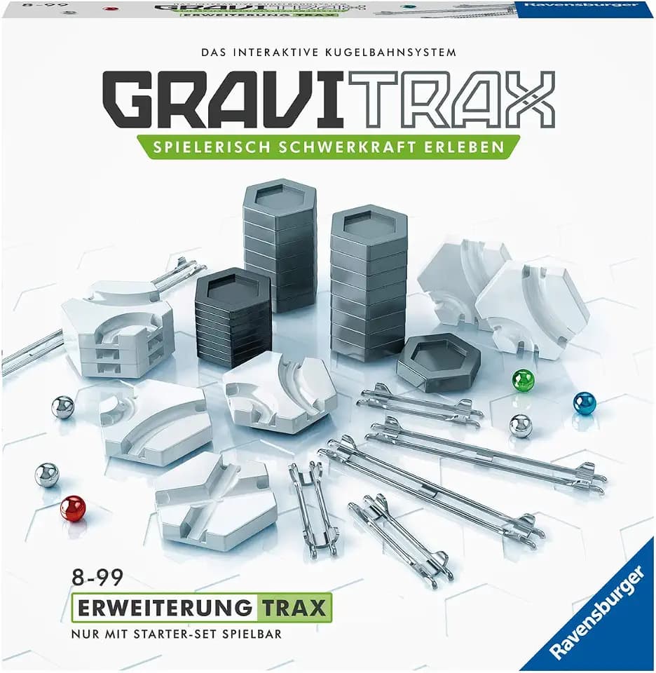 Ravensburger GraviTrax Erweiterung Trax - Ideales Zubehör für spektakuläre Kugelbahnen, Konstruktionsspielzeug für Kinder ab 8 Jahren