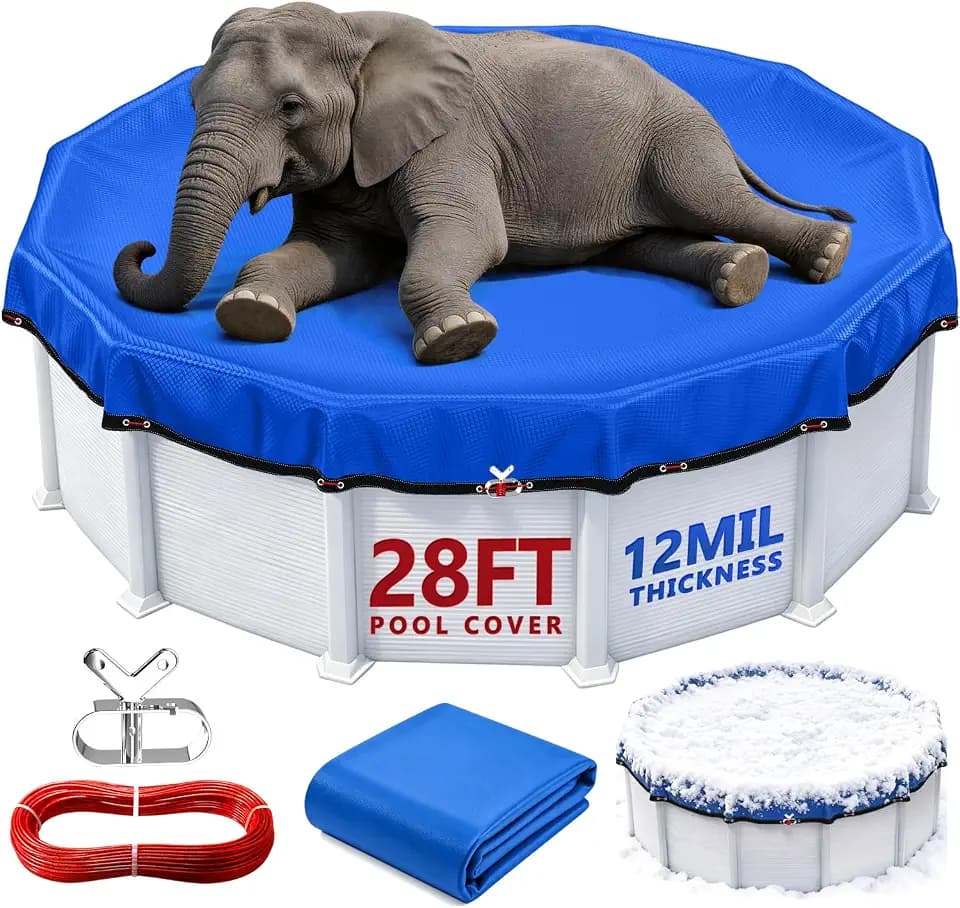28FT Round Winter Pool Cover Heavy Duty Pool Covers for Above Ground Pools