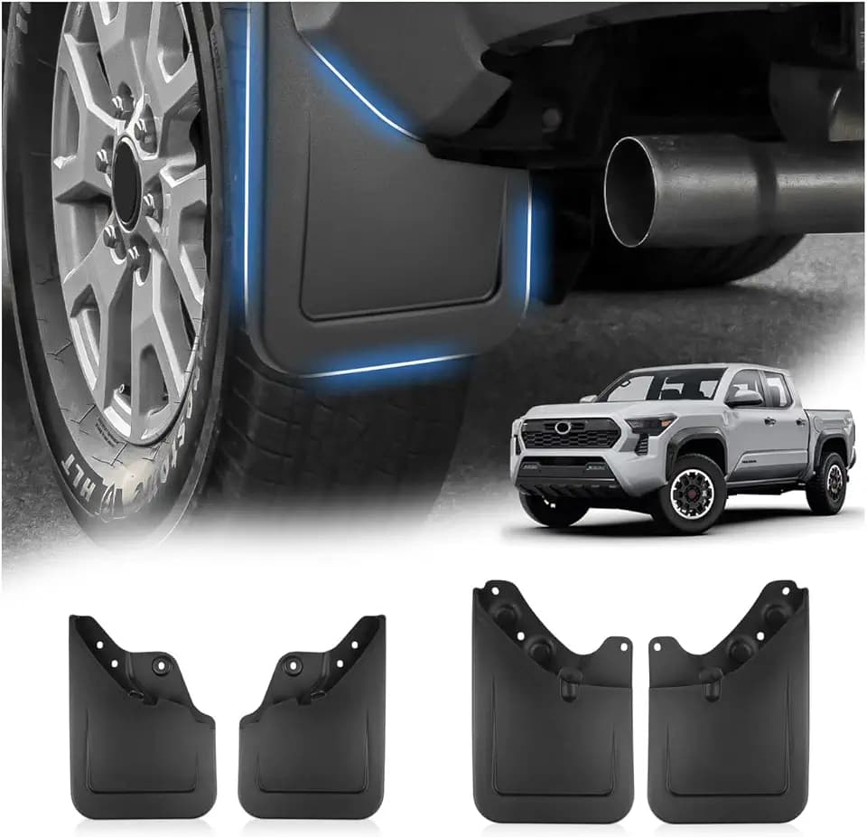 Autorder Mud Flaps for Toyota Tacoma 2024-2026 Accessories All-Weather Splash Guards Protect Paint Mudflap No Drilling Required Mud Guard Body Kits for Tacoma Set 4PCS