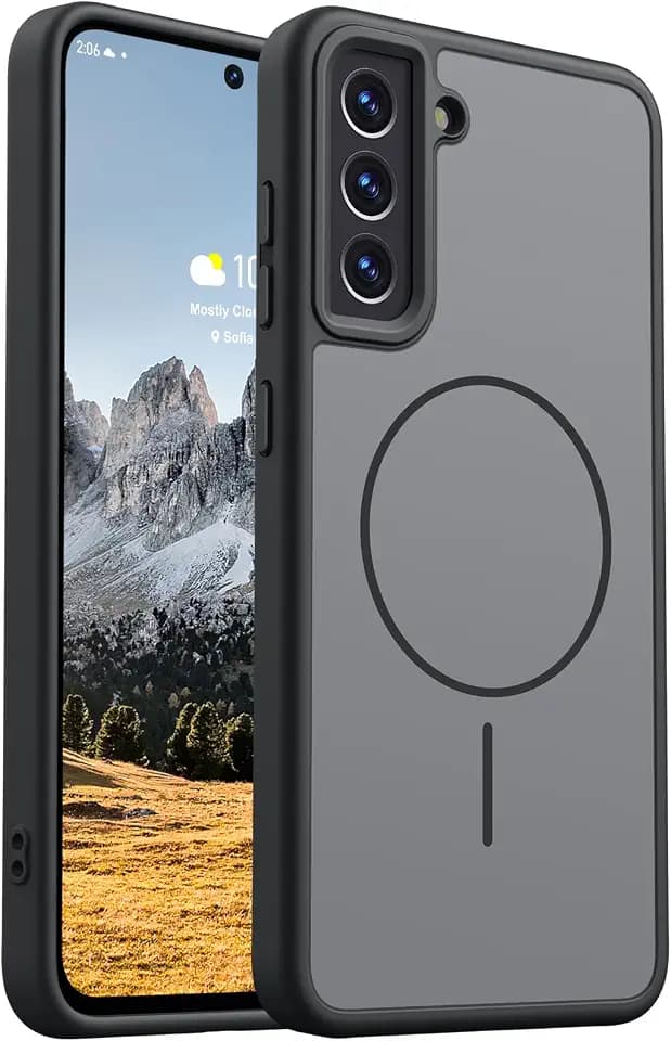 Rayboen for Magnetic Matte Galaxy S21 FE Case, Gray + Black