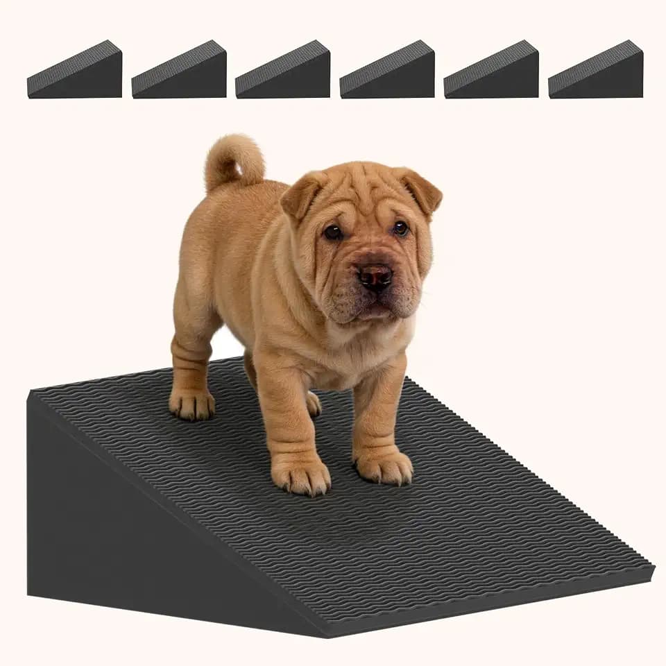 6PCS Dog Plastic Foam EVA Wedge Ramp for Indoor Stairs, Eldery & Small Pets