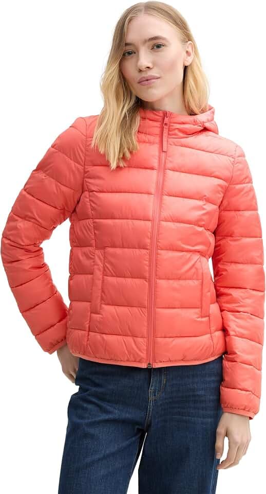 TOM TAILOR Denim Damen Lightweight Steppmantel mit Kapuze