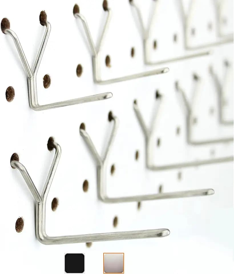 Stainless Steel Pegboard Hooks 50-Pack 1" + 2” L Hook - Will Not Fall Out, Fits Any Peg Board - Organize Tools, Accessories, Workbench, Garage Storage, Kitchen, Crafts, Jewelry, Retail