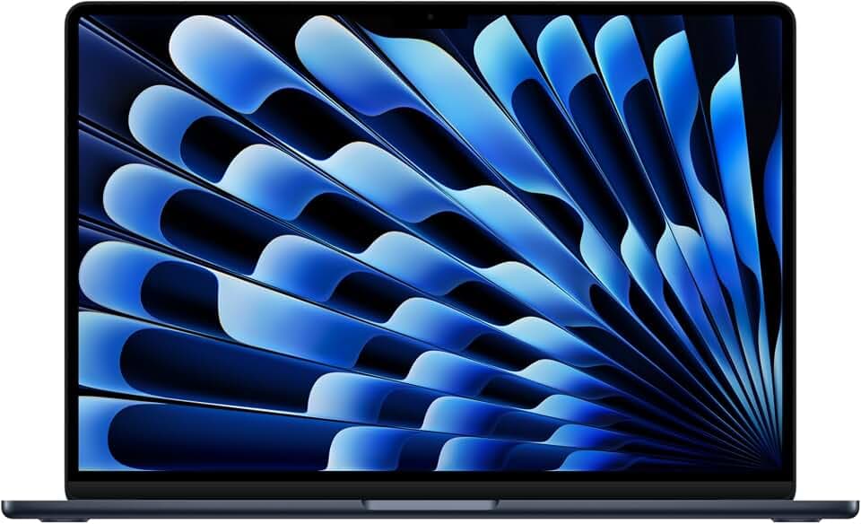 Apple 2025 MacBook Air 15-inch Laptop with M4 chip: Built for Apple Intelligence, 15.3-inch Liquid Retina Display, 16GB Unified Memory, 512GB SSD Storage, 12MP Center Stage Camera, Touch ID; Midnight