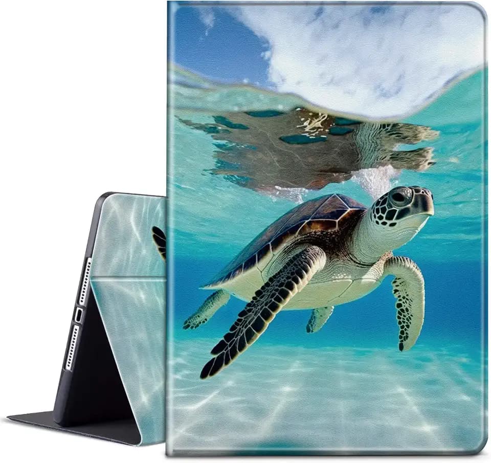 for Kindle Paperwhite 11th Gen 2021 6.8" - Signature Edition Case with Adjustable Stand & Auto Wake/Sleep - Turtle in Sea