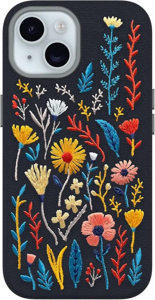 OtterBox iPhone 15 Symmetry Series Cactus Leather Embroidery