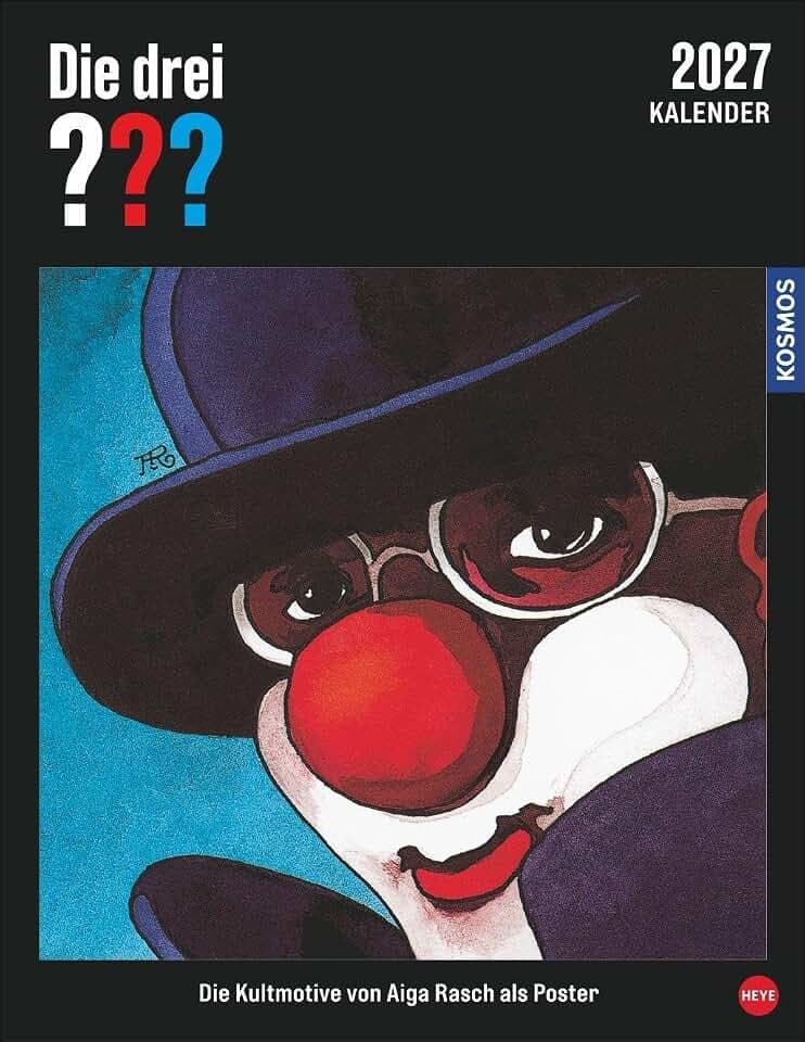 Die drei ??? Posterkalender 2027: Großer Wandkalender für alle Fans: die kultigen Cover-Illustrationen von Aiga Rasch zur beliebten Buchserie. Nostalgie pur für kleine und große Detektive