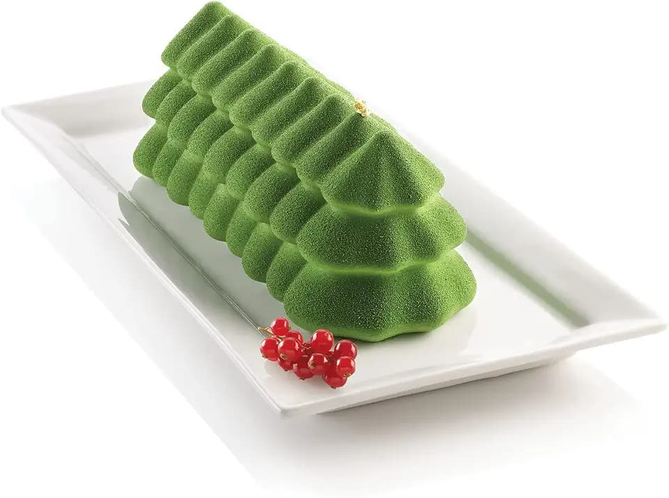 silikomart | Silikon-Kuchenform Modern BÛCHE SAPIN, Antihaft, 1er Pack Kuchenform, 3D Design, 250 x 89 mm, h 87 mm, Volumen 1 ml, Made in Italy