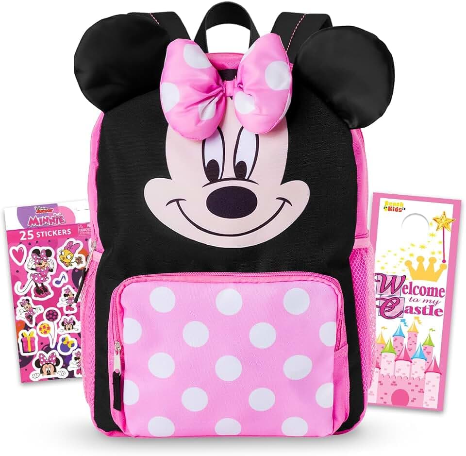 Minnie Mouse Backpack for Kids Toddlers Bundle