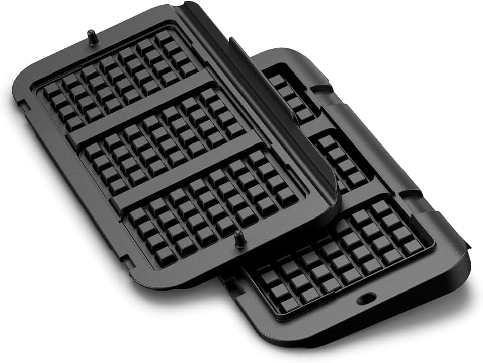 Tefal XA7348 Waffelplatten für OptiGrill 4in1 und 2in1 XL | Zubereitung von belgischen Waffeln | Aluminiumdruckguss | Antihaftbeschichtung | spülmaschinenfest | Schwarz