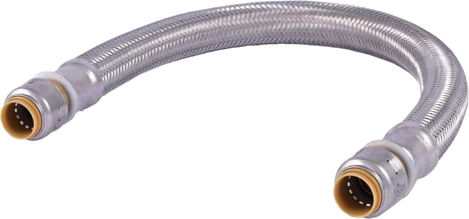 SharkBite Max UR3008FX18 Flexible Reparaturkupplung Schlauch, Push to Connect Messing Sanitärarmatur, PEX-Rohr, Kupfer, CPVC, PE-RT, HDPE, 1/2 x 18 Zoll