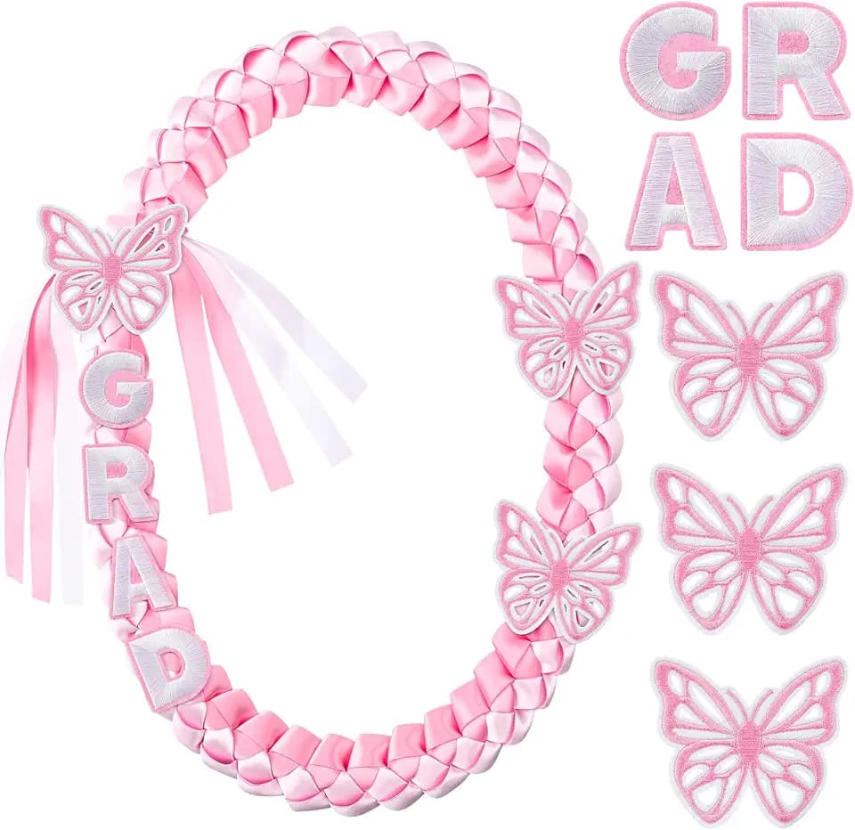 Knitgrip 2026 Graduation Leis with Pins Class of 2026 47.2 Inch Double Braided Graduation Necklace DIY Handmade Money Leis Grad Party Accessories for Kindergarten Elementary Middle School