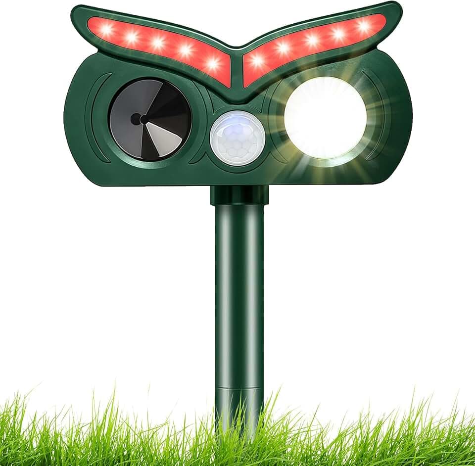 Katzenschreck, Ultraschall, solarbetrieben, 2 LEDs, Katzenschreck, für den Außenbereich, wasserdicht, mit Bewegungsmelder, Tiervertreiber für Katzen, Hunde, Mäuse, Bären, Vögel