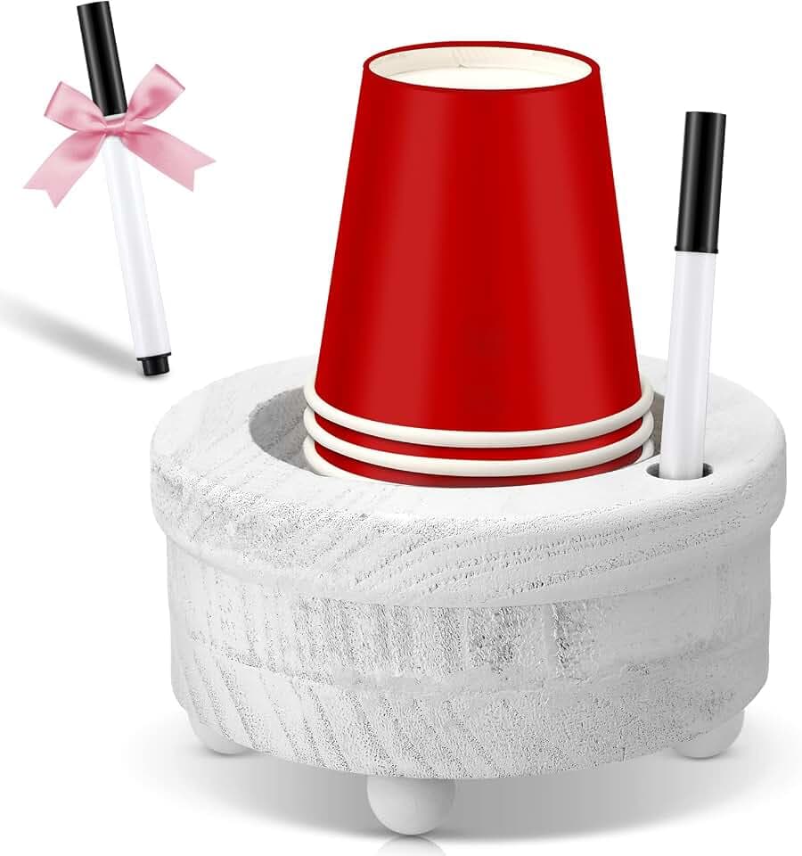 Honeydak Wooden Cup Holder with Marker Slot, Cup Holder, Classic Style