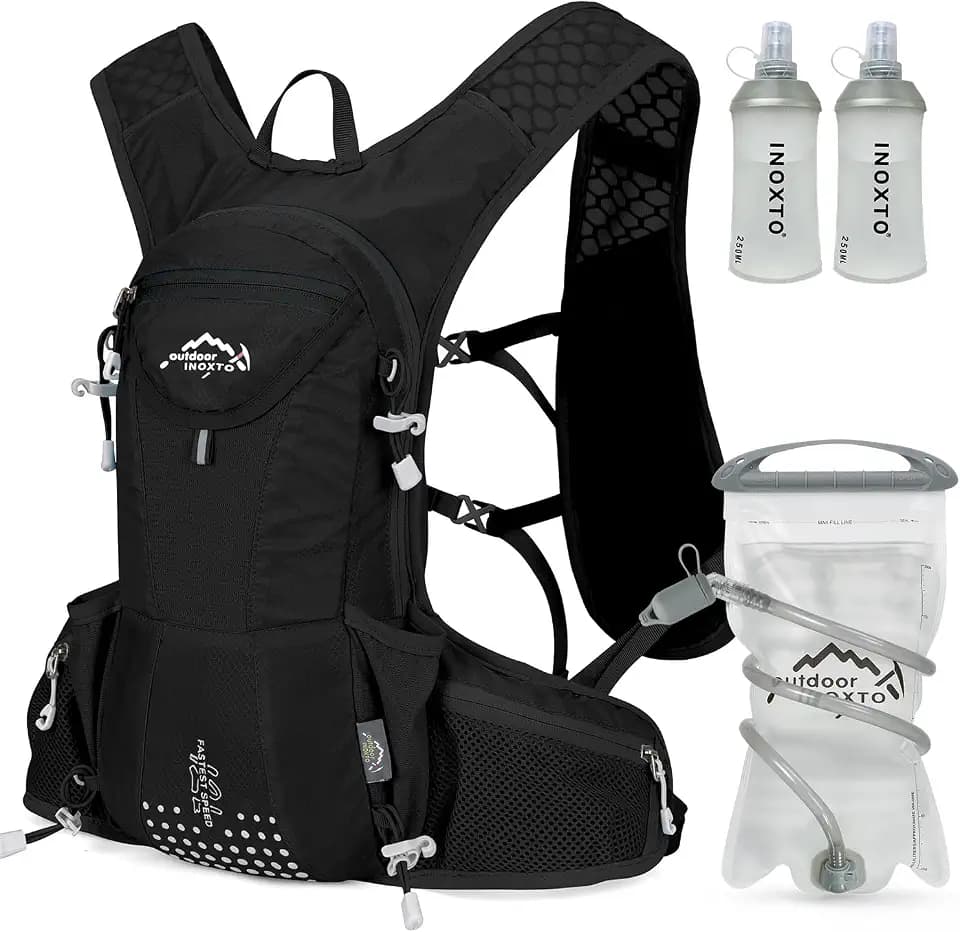 IX INOXTO Hydration Pack Backpack, Lightweight Water Backpack with 2L Hydration Bladder Daypack for Men Women,Running Hydration Vest for Trail Running Hiking Cycling Race Climbing