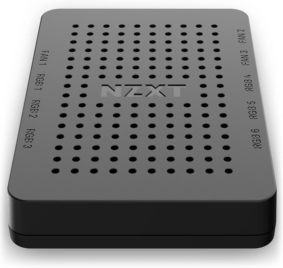 NZXT RGB & Fan Controller - AC-CRFR0-B1-6 RGB Lighting Channels - 3 Fan Channels - RGB Lighting Customization - Black